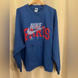 Nike Air “Paris” Men’s Fleece Crew Game Royal HQ1103 480 sz m XL